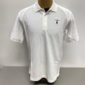 As Is New Nike Golf Mission Bay Logo Men's M Medium White Oxford Polo Shirt NWT